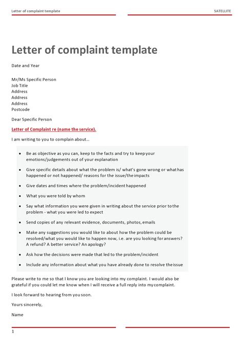 40 Formal Complaint Letter Templates (Word) ᐅ .